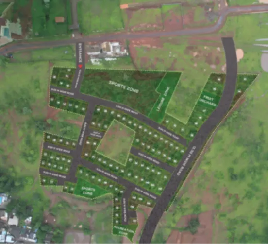 Aerial master plan layout of Divine Valley plots